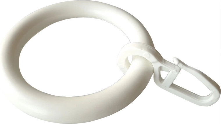 Gardinringe med krog, hvide (10 stk)