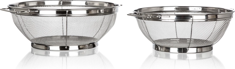 Netsier af rustfrit stål med sokkel AKCENT, sæt med 2 stk. (21,5 og 24,5 cm)