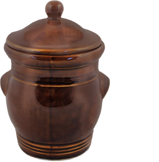 Keramisk gryde med låg 3 l brun