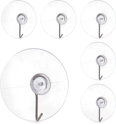 Krog med sugekop 4,5 cm – sæt med 6 stk.