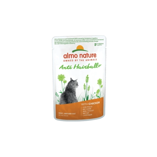 Almo Nature Anti-Hairball portionspose til katte kylling 70 g