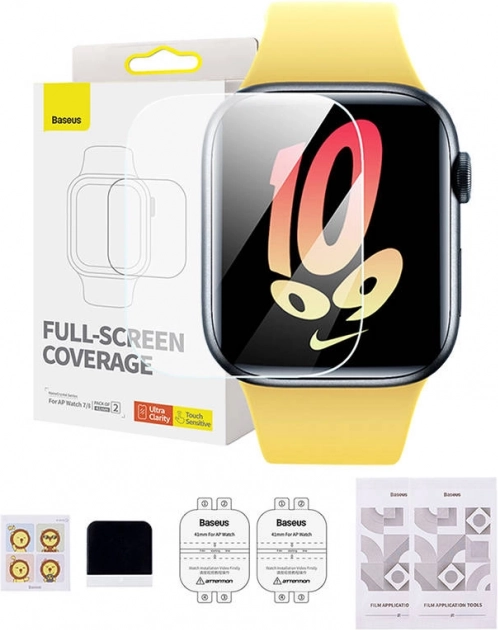 Beskyttelsesfilm BASEUS NanoCrystal 41 mm til APPLE WATCH 7/8, klar