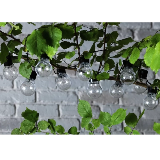 Solcellehave-guirlande 3,8 m med 10 LED, varm hvid