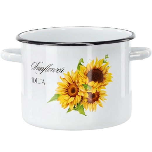 Emaljeret gryde med solsikke 5,5 l, 22 cm
