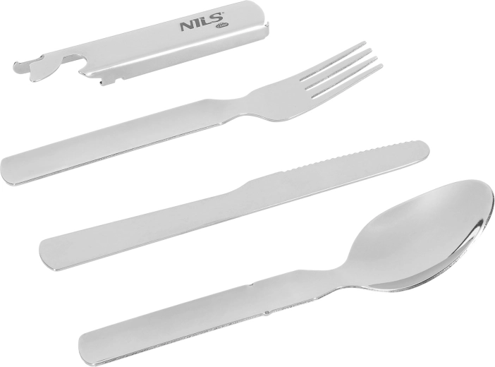 Rejsebestik i rustfrit stål NILS Camp – kompakt sæt til camping