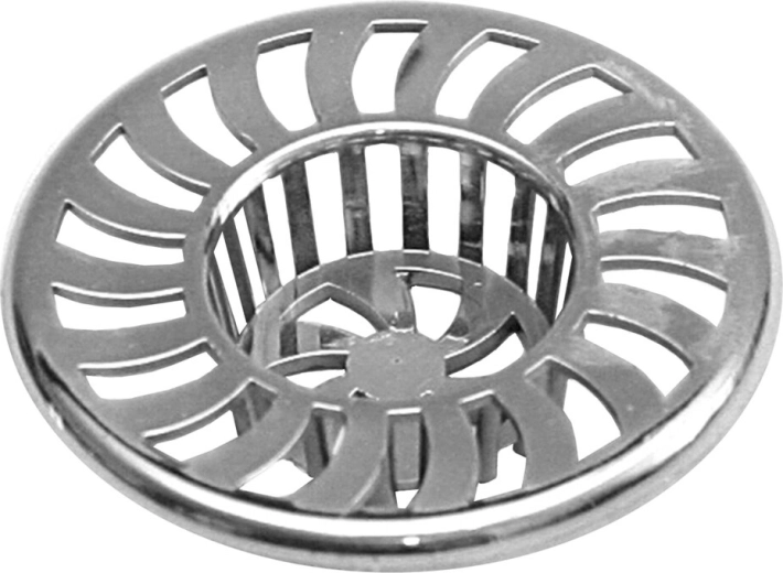 Afløbssi til vask, forkromet, diameter 6 cm