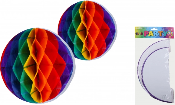 Farverige papirbolde til ophængning 30 og 25 cm