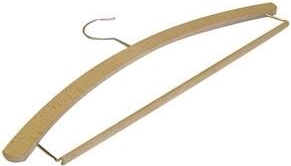 Træbøjle til herretøj med drejelig krog, vokset, størrelse L