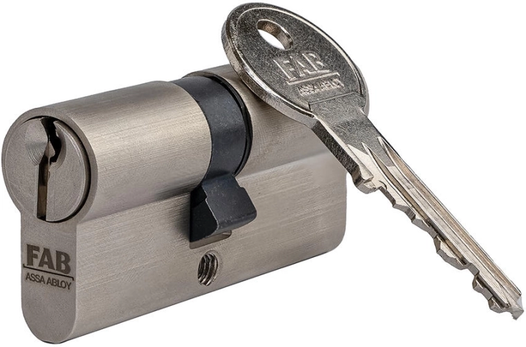 Bygningscylindrisk indsats FAB 35/40 nikkel – 3 nøgler