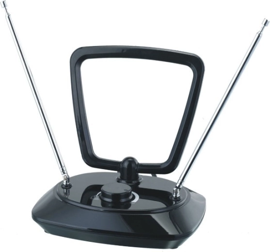 Indendørs TV-antenne med koaksialkabel 1,85 m, 5G-filter, DVB-T/T2, i overensstemmelse med RED