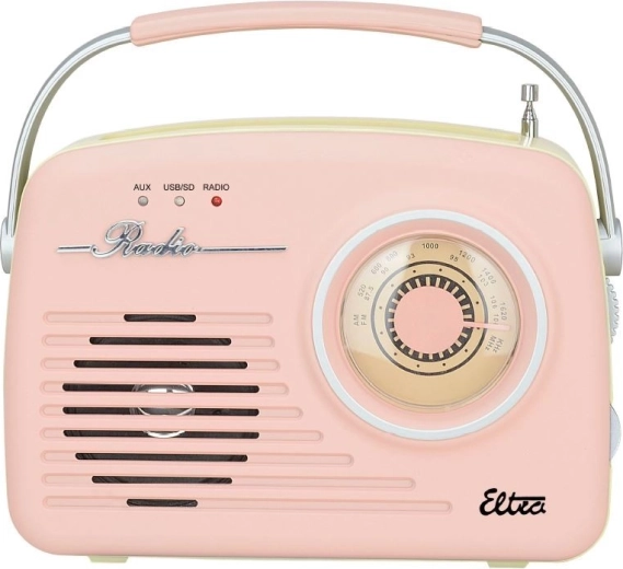 Retro radio LUIZA SP-11 med MP3 USB SD pink