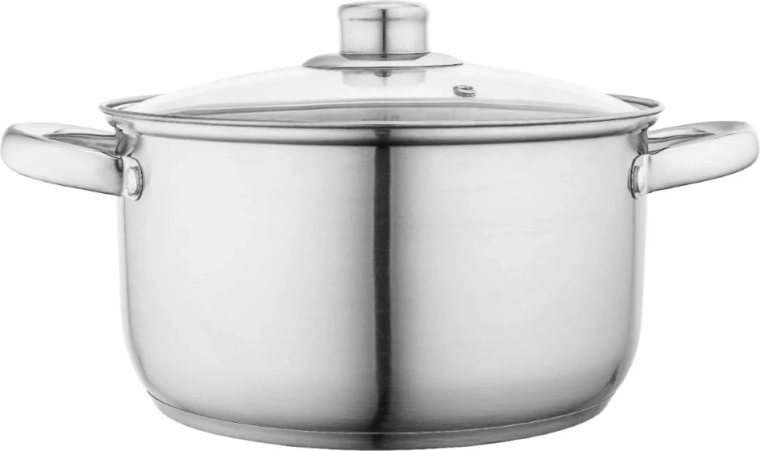 ALTOM DESIGN rustfri gryde Fabio 22 cm, 4,7 l med glaslåg