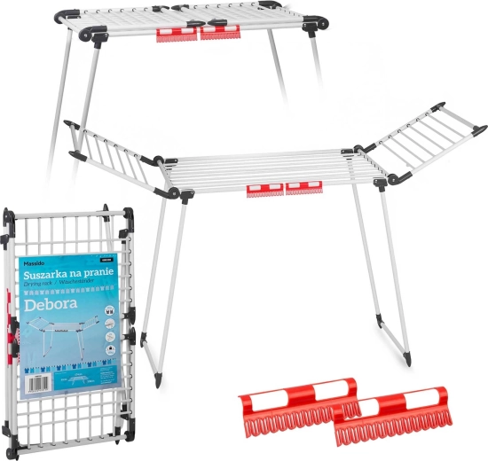 Sammenklappeligt fritstående tørrestativ Debora 19 m