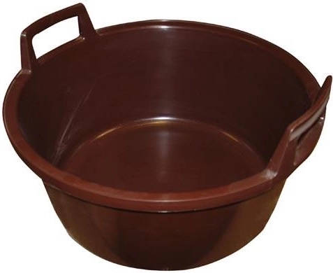 Plastbalje med håndtag 43 cm, 15 l, brun