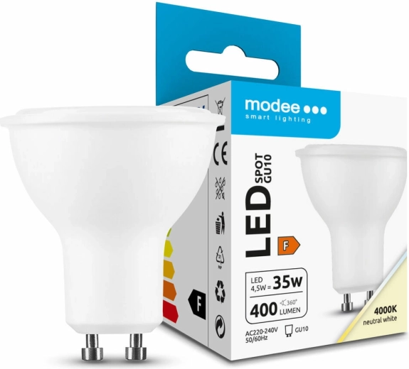 LED pære GU10 4,5 W 400 lm neutral hvid MODEE LIGHTING