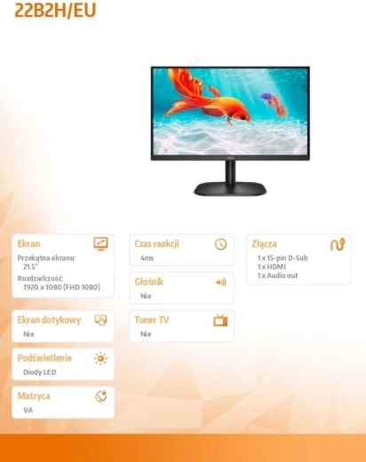 Skærm 22B2H/EU 21,5" VA HDMI