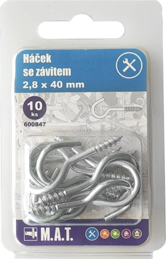 Krog med gevind 20 × 2,3 mm, galvaniseret (10 stk.)