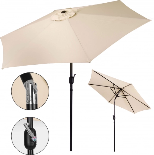 Haveparasol med tilt og håndsving 270 cm beige MultiGarden