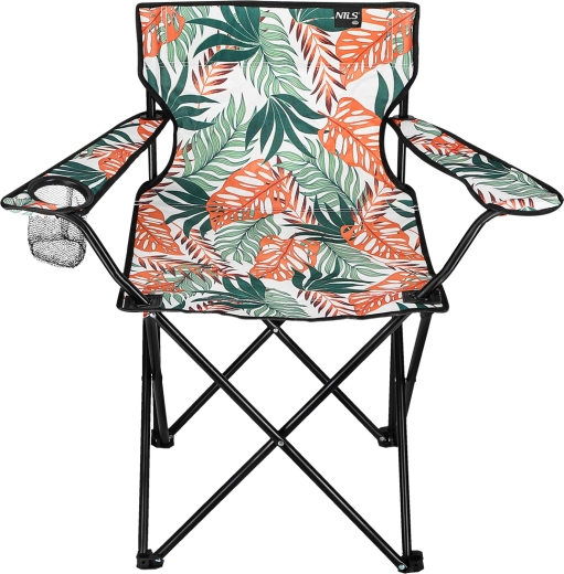 Sammenklappelig campingstol med tropisk mønster NILS Camp