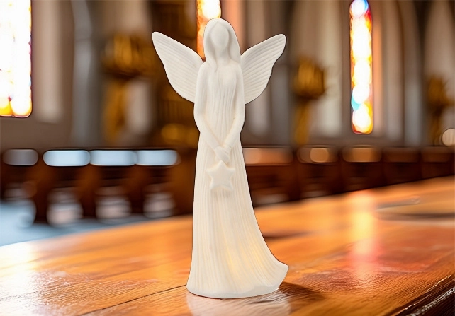 LED-figur af en engel med en stjerne, 23,6 cm - 1 stk.