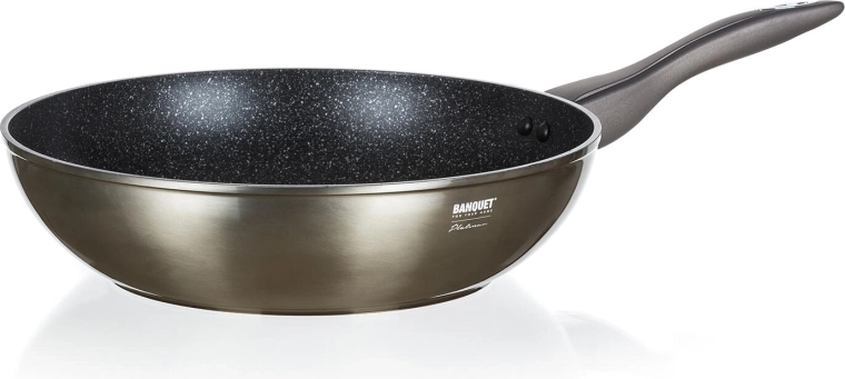 Wokpande 28 cm METALLIC PLATINUM med nonstick-belægning