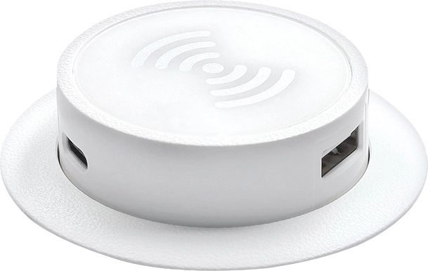 Solight udtrækkelig trådløs Qi-oplader 15 W med USB-A og USB-C PD 20 W, hvid