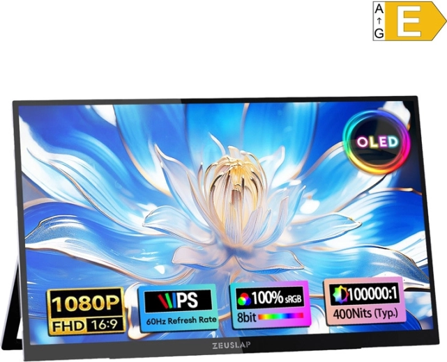 Zeuslap bærbar touch OLED-skærm 13,3" Full HD