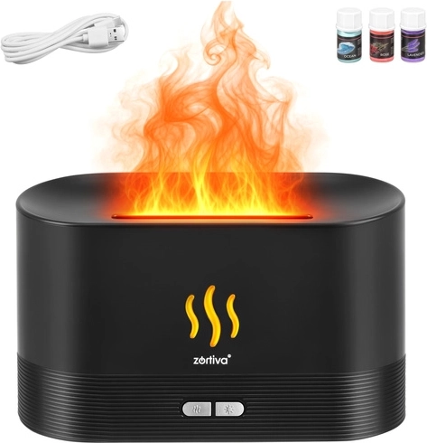 Aroma-diffuser og luftfugter Zortiva 180 ml med flammeeffekt