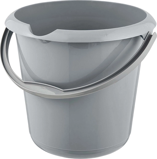 Plastspand med hældetud 10 l grå