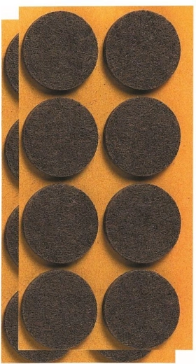 Selvklæbende filtdupper til møbler 28 mm, brune (12 stk.)