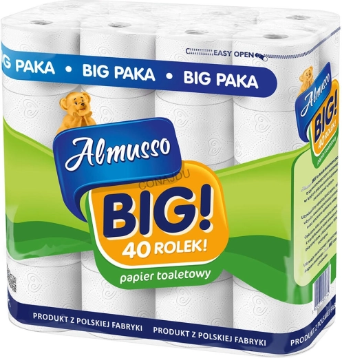 Toiletpapir BIG 3-lags af cellulose, pakke med 40 stk., FSC
