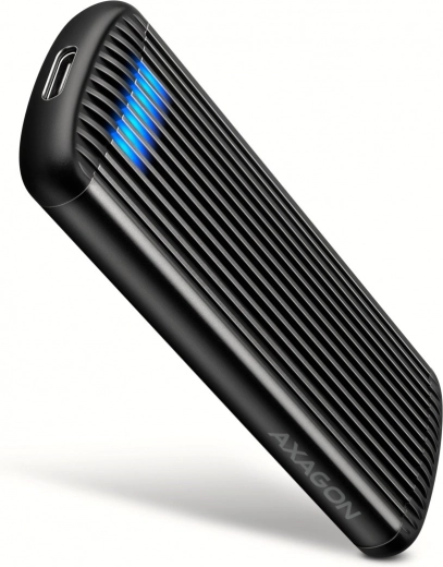 AXAGON EEM2-SC aluminiums skrueløst kabinet til M.2 NVMe SSD med USB‑C 3.2 Gen 2 10 Gb/s, grå