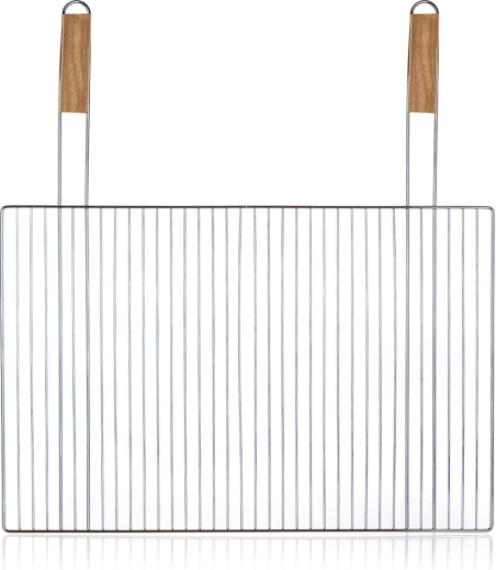 BBQ grillrist 60 × 40 cm med træhåndtag
