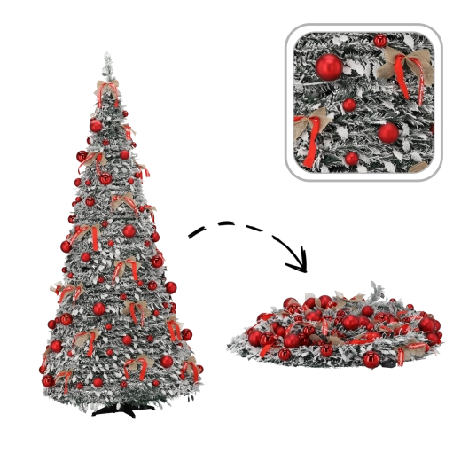 Sammenklappeligt kunstigt juletræ Wanda 180 cm med LED-belysning