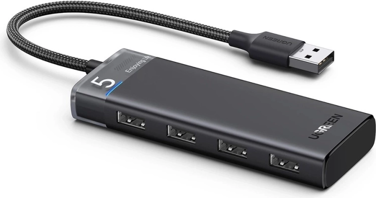 Ugreen CM653 USB-hub SE 4× USB-A 3.0 (grå) - 1 stk.