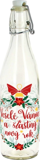 Glasflaske med patentlukning 540 ml Glædelig Jul
