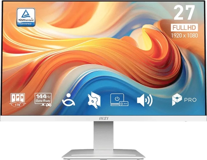 MSI PRO MP273W E14A 27" gaming- og kontormonitor, hvid