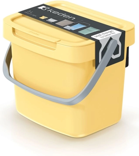 Affaldsspand 3 l med lysegult låg SYSTEMA Q COLLECT