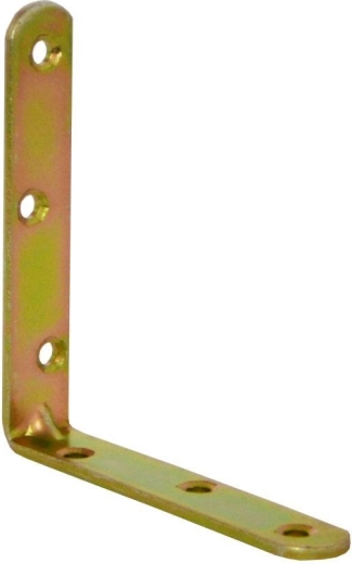 Vinkelbeslag med prægning 100×18×3 mm, gulforzinket, sæt 10 stk
