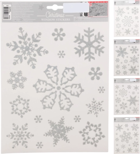 Selvklæbende vinduesdekoration Snefnug – mix af dekorer
