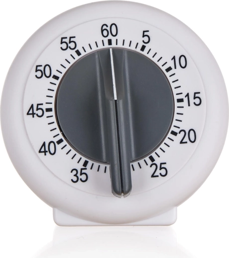 Mekanisk køkkenur CULINARIA 60 min, hvid‑grå, diameter 9,5 cm