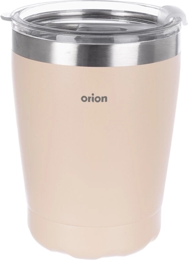 Orion termokrus i rustfrit stål med låg, beige, 0,41 l