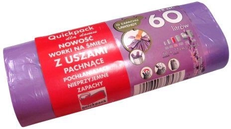 Affaldsposer med håndtag 60 l, 60 × 72 cm, duft af lavendel