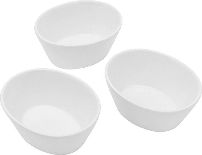 Regular sæt med 3 porcelænsskåle til dips 10 cm