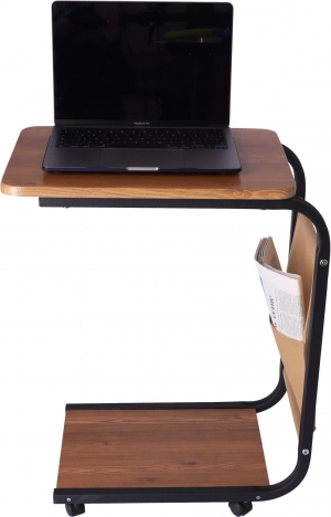 Mobilt sofabord / Sidebord på hjul - mørk farve