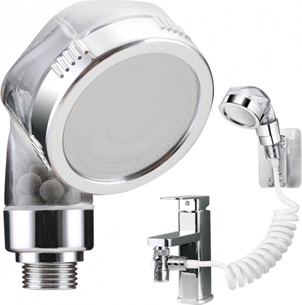 Universel brusehoved med badeværelsesarmatur