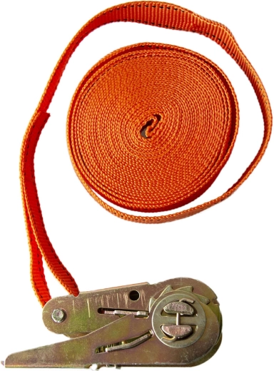 Surringsbånd med skralde 25 mm, længde 5 m, bæreevne 115 kg