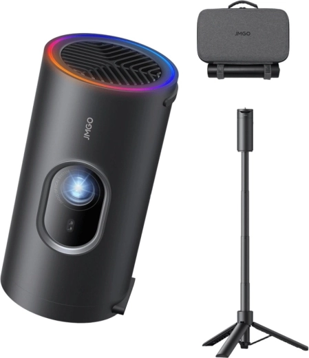 JMGO PicoPlay+ (2. generation) LED Full HD-projektor – pakke med powerbank og stativ