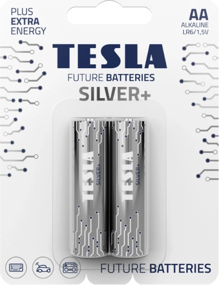 Alkaliske batterier Tesla Silver+ LR6 AA 2 stk