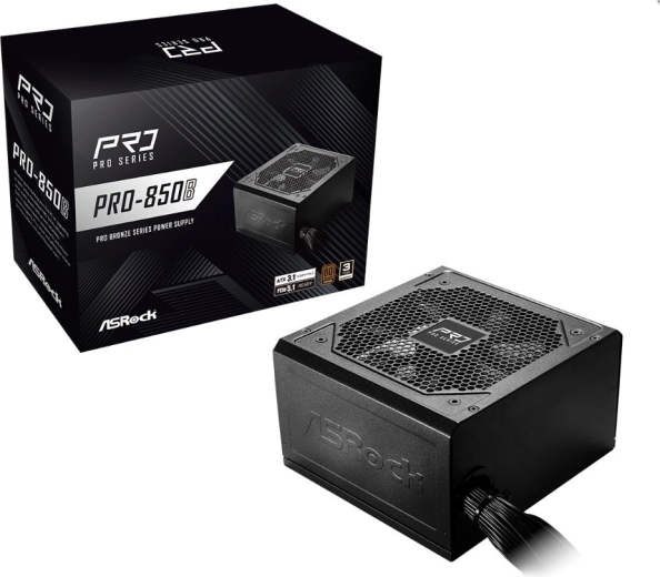 ASRock Pro-serie strømforsyning 850 W 80 Plus Bronze, ikke-modulær